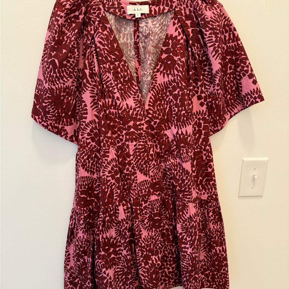 A.L.C. Women's Burgundy and Pink Blouse